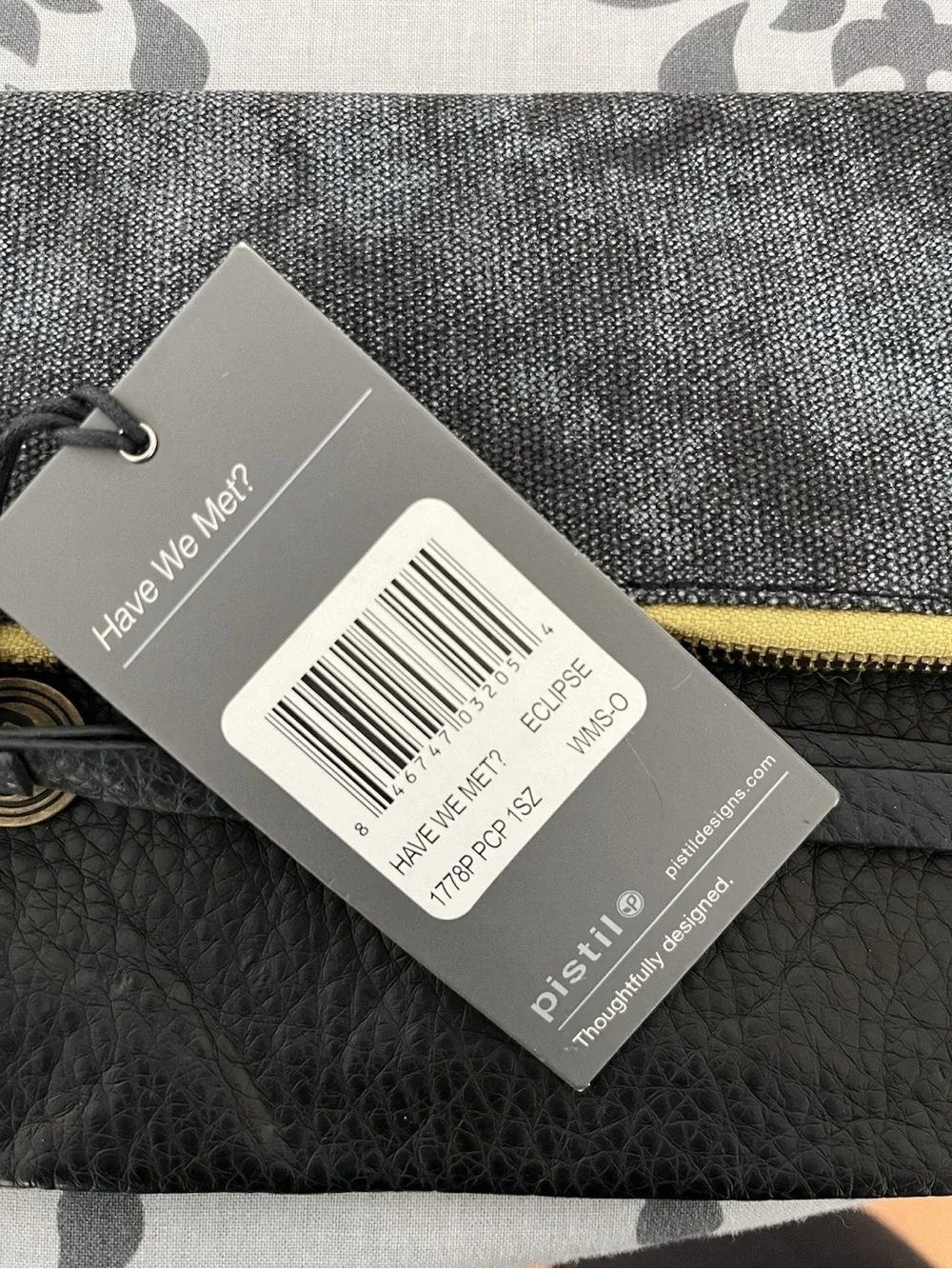 NWT Pistil Oregon Foldover Clutch Purse Black Leather Sustainable Minimalist